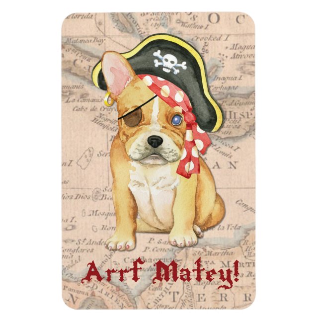 Imán French Bulldog Pirate (Vertical)