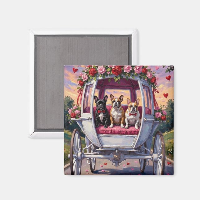 Imán French Bulldog Valentine's Day  (Anverso/Reverso)