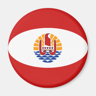 Imán French Polynesia Fisheye Flag Magnet