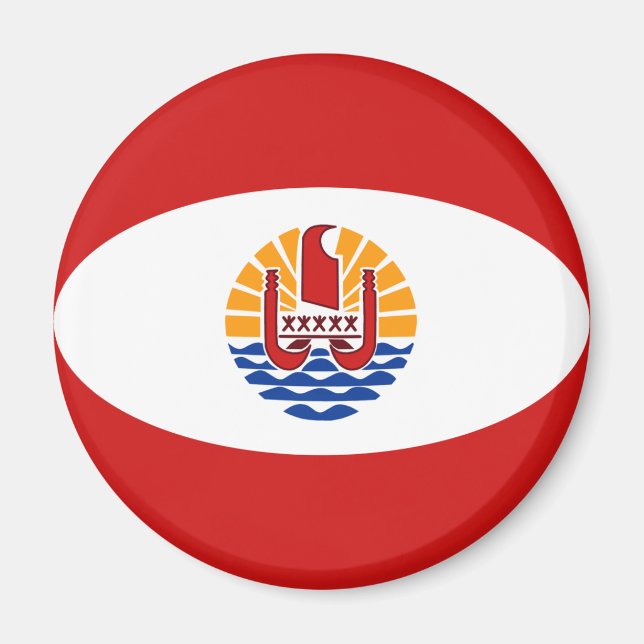Imán French Polynesia Fisheye Flag Magnet (Frente)