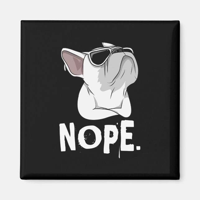 Imán Frenchie Bulldog Francés Blanco (Frente)
