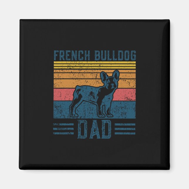 Imán Frenchie Dad - El Bulldog francés vintage Papa (Frente)