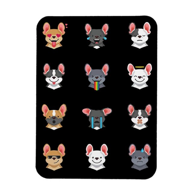 Imán Frenchie Gift | Bulldog francés de cara emocional (Vertical)