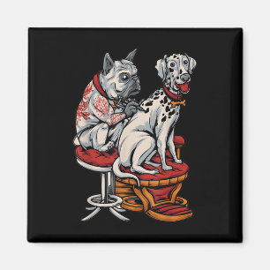 Imán Frenchie Pug Dalmatie Bulldog francés Tattoo Women