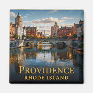 Imán Frente del río histórico y artes de Providence Rho