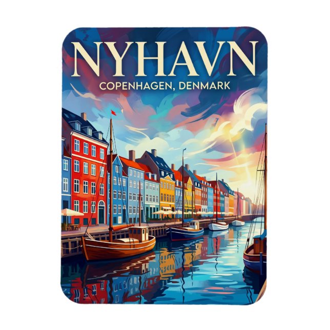Imán Frente marítimo de Nyhavn Dinamarca (Vertical)