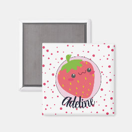 Imán Fresa Bonita Personalizada con Lunares