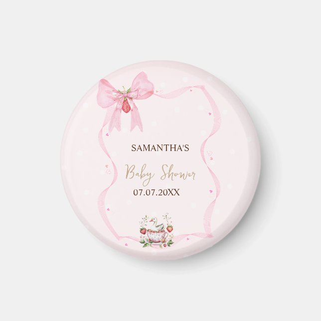 Imán Fresa, ganso, puntos de marco de doblado Baby Show (Frente)