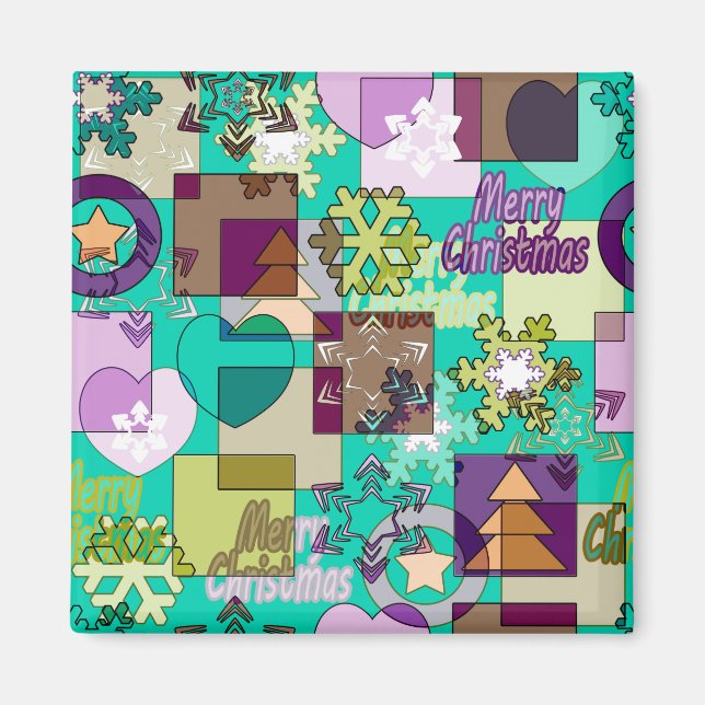 Imán Fresa sin inconvenientes Nochebuena Snowflake colo (Frente)