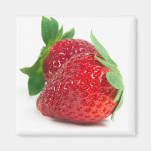 Imán Fresas en blanco