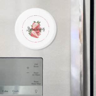 Imán Fresas Rojas Blancas Fruta  