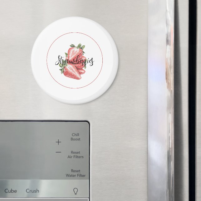 Imán Fresas Rojas Blancas Fruta   (In situ (nevera))