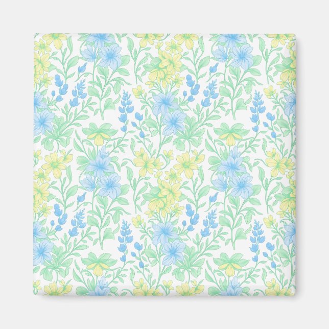 Imán Fresco Patrón Floral Pastel (Frente)