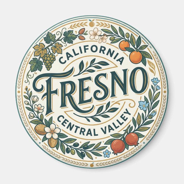 Imán Fresno Valle Central de California EE. UU. (Frente)