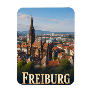 Imán ✈️ Friburgo Alemania Regalo de viaje 🏛️
