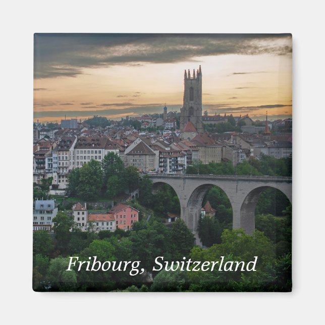 Imán Friburgo Suiza Photo Magnet (Frente)