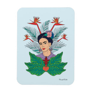 Imán Frida Kahlo   Aves de Paraíso Floral Gráfico