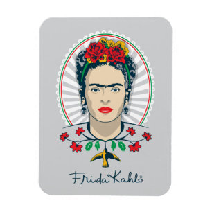 Imán Frida Kahlo Floral de época