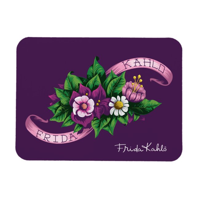 Imán Frida Kahlo | Purple Floral Bouquet (Horizontal)