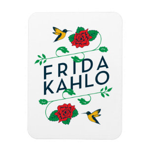 Imán Frida Kahlo   Tipografía floral