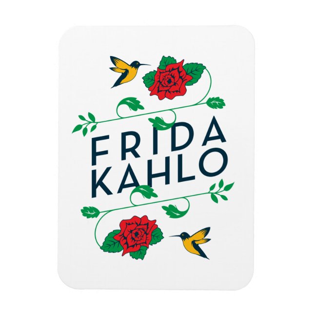 Imán Frida Kahlo | Tipografía floral (Vertical)