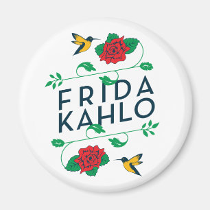 Imán Frida Kahlo   Tipografía floral