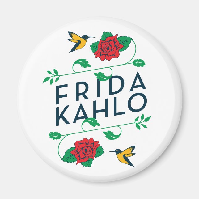 Imán Frida Kahlo | Tipografía floral (Frente)