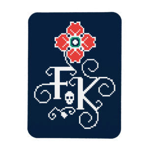 Imán Frida Kahlo   Tributo floral