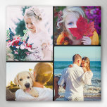 Imán Fridge Magnet 4 Fotos Plantilla redondeada<br><div class="desc">Personalizado 4 fotos de esquina redondeada imán negro para usar en su nevera o pizarra electrónica magnética.</div>