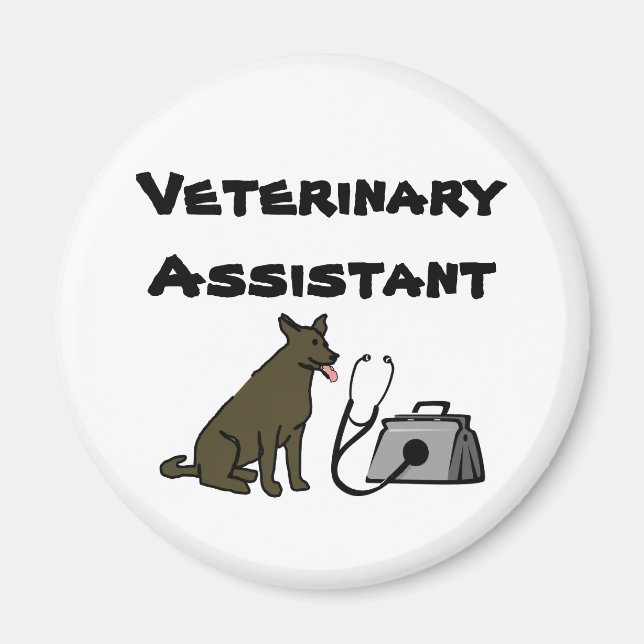 Imán Fridge Magnet, asistente veterinario (Frente)