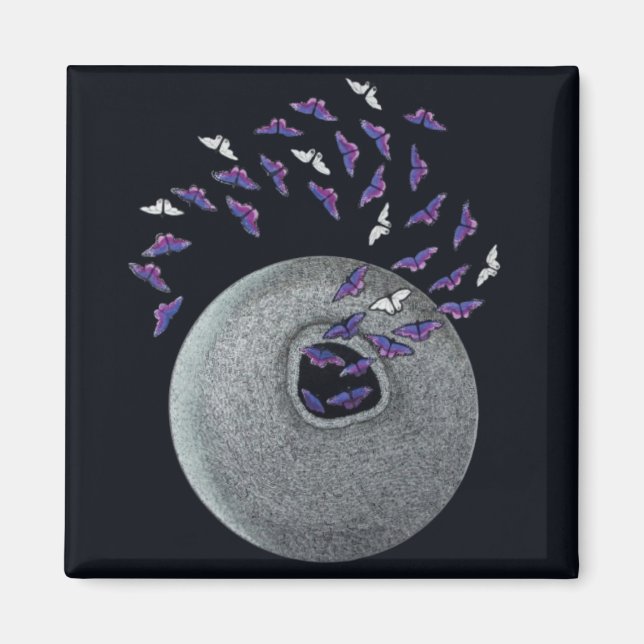 Imán Fridge Magnet - Emergen mariposas (Frente)