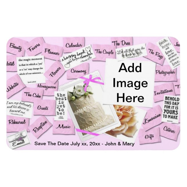 Imán Fridge Magnet Wedding Save the Date Invitación (Horizontal)