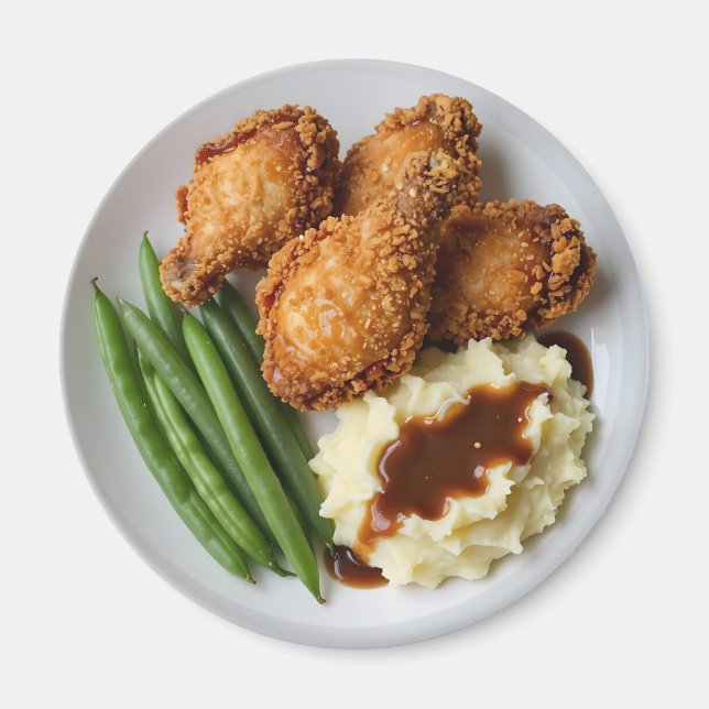 Imán Fried Chicken, Mashed Potatoes and Green Beans (Frente)