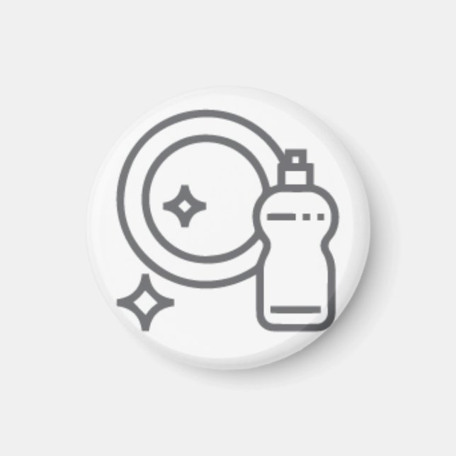 Imán Friega los platos Button de actividad quehaceres (Frente)