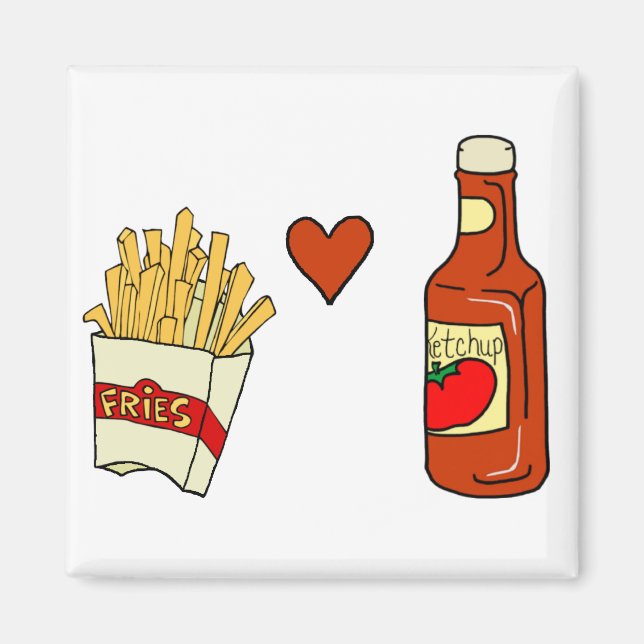 Imán Fries francesas aman Ketchup (Frente)