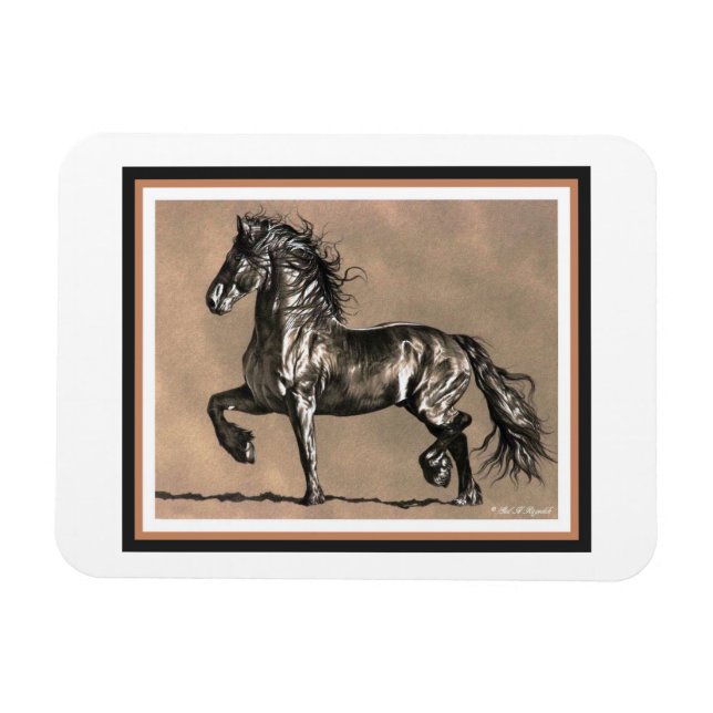 Imán Friesian Horse Magnet (Horizontal)