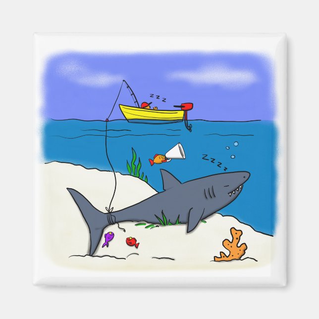 Imán frigorífico de personalizado de pesca de tibu (Frente)
