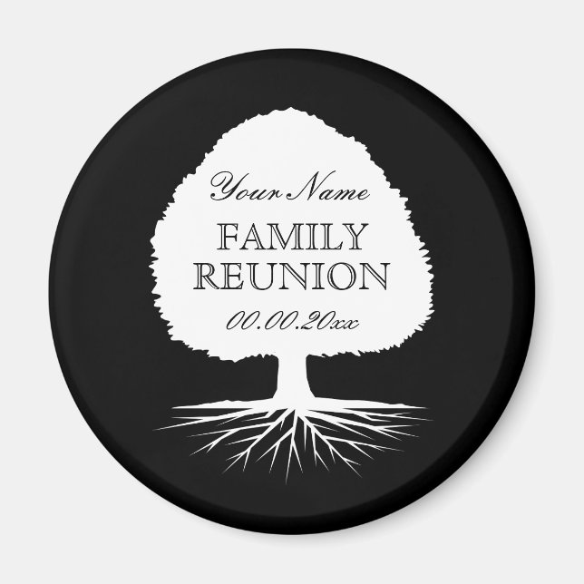 Imán Frigorífico de silueta de árbol de reunión familia (Frente)
