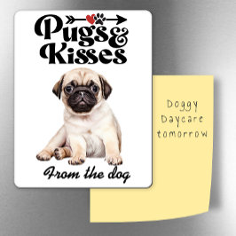 Imán Frigorífico El día de San Valentín Pugs and Kisses