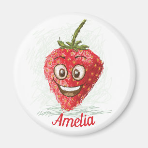 Imán Frigorífico lindo personalizado divertido de fresa