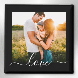 Imán Frigorífico Magnet Photo Template Love Text Black