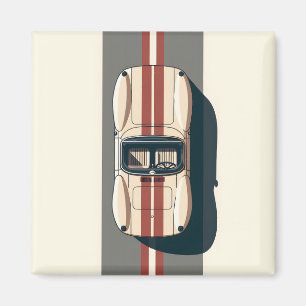 Imán Frisas minimalistas para coche de carreras retro
