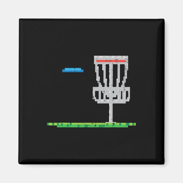 Imán Frisbee de Golf Disc Pixel para Hombres, Niños (Frente)