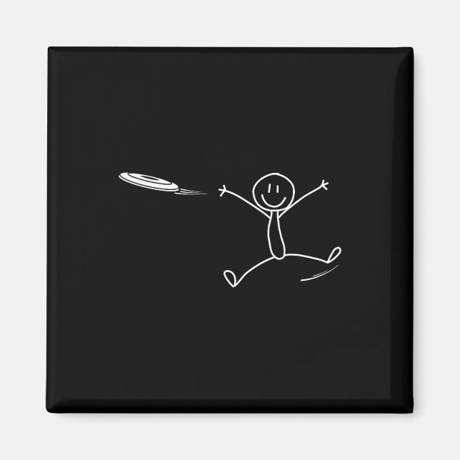 Imán Frisbee Stickman Disc Golf Funny Ultimate Frisbee  (Frente)