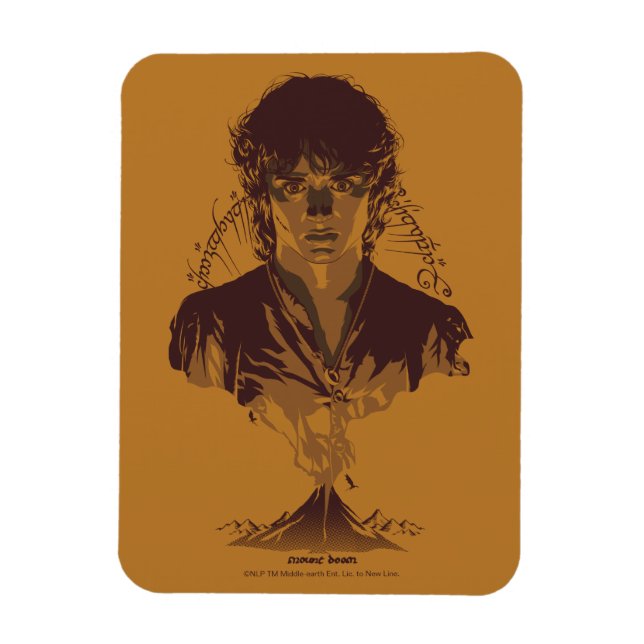 Imán FRODO™ MOUNT DOOM™ Tengwar Inscription Graphic (Vertical)