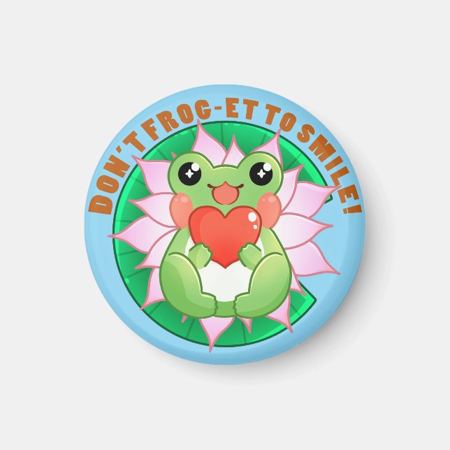Imán Frog Love – Cute Motivational Art (Frente)