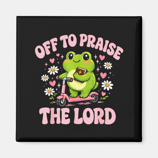 Imán Frog off to praise the lord  (Frente)