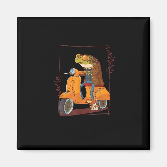 Imán Frog Scooter Mushroom Goblincore Academia (Frente)