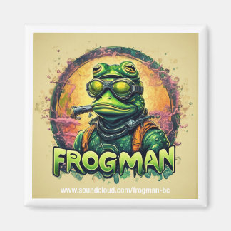 Imán Frogman Square Magnet 2" x 2"