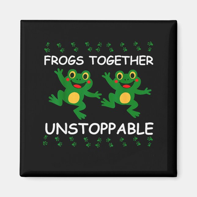 Imán Frogs Together Unstoppable Funny Animal Lovers Des (Frente)